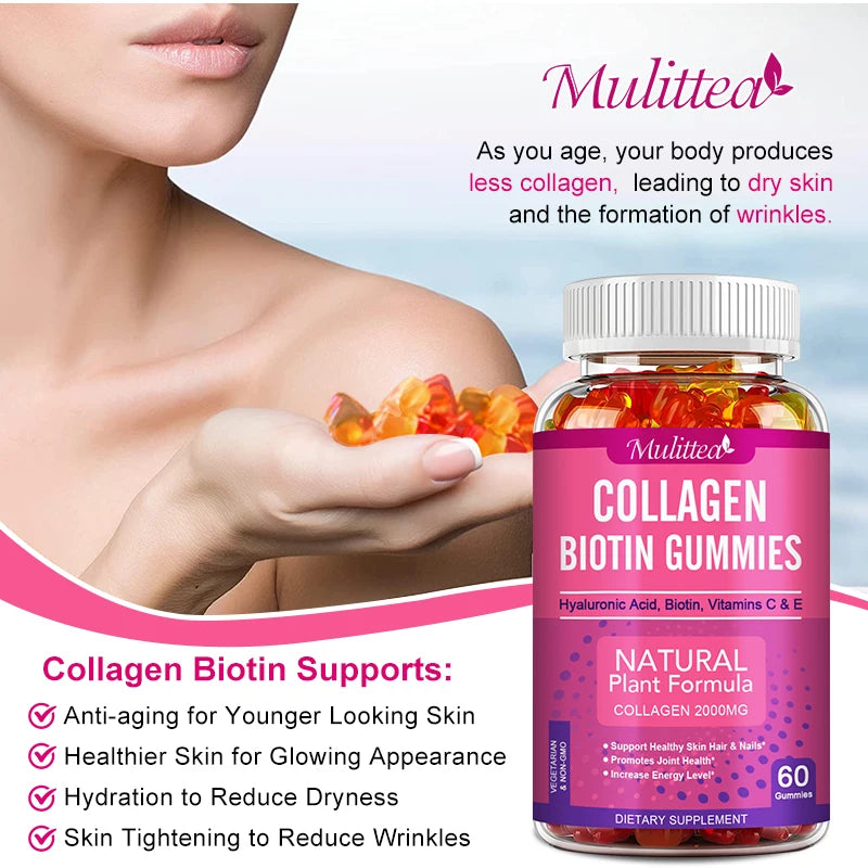 Collagen Gummies with Biotin for Radiant Skin & Hair Growth