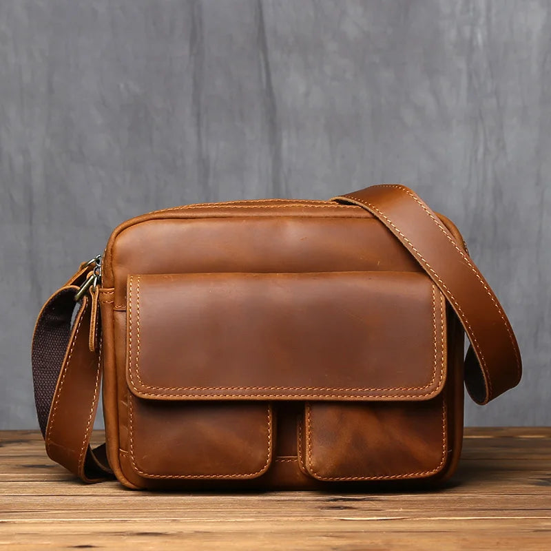 Retro Leather Messenger Bag for Men | Stylish and Functional