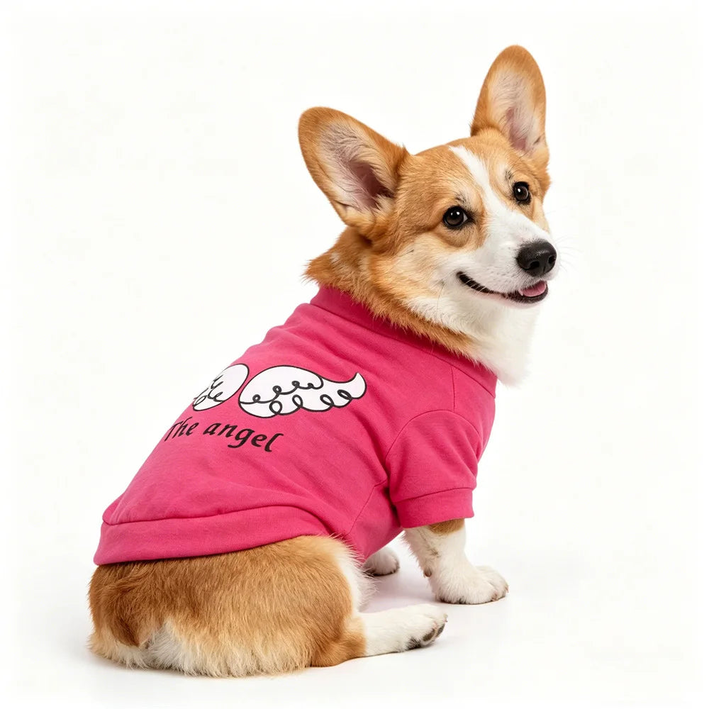 Angel Pattern Puppy Dog T-shirt | Cute Summer Pet Vest for Dogs
