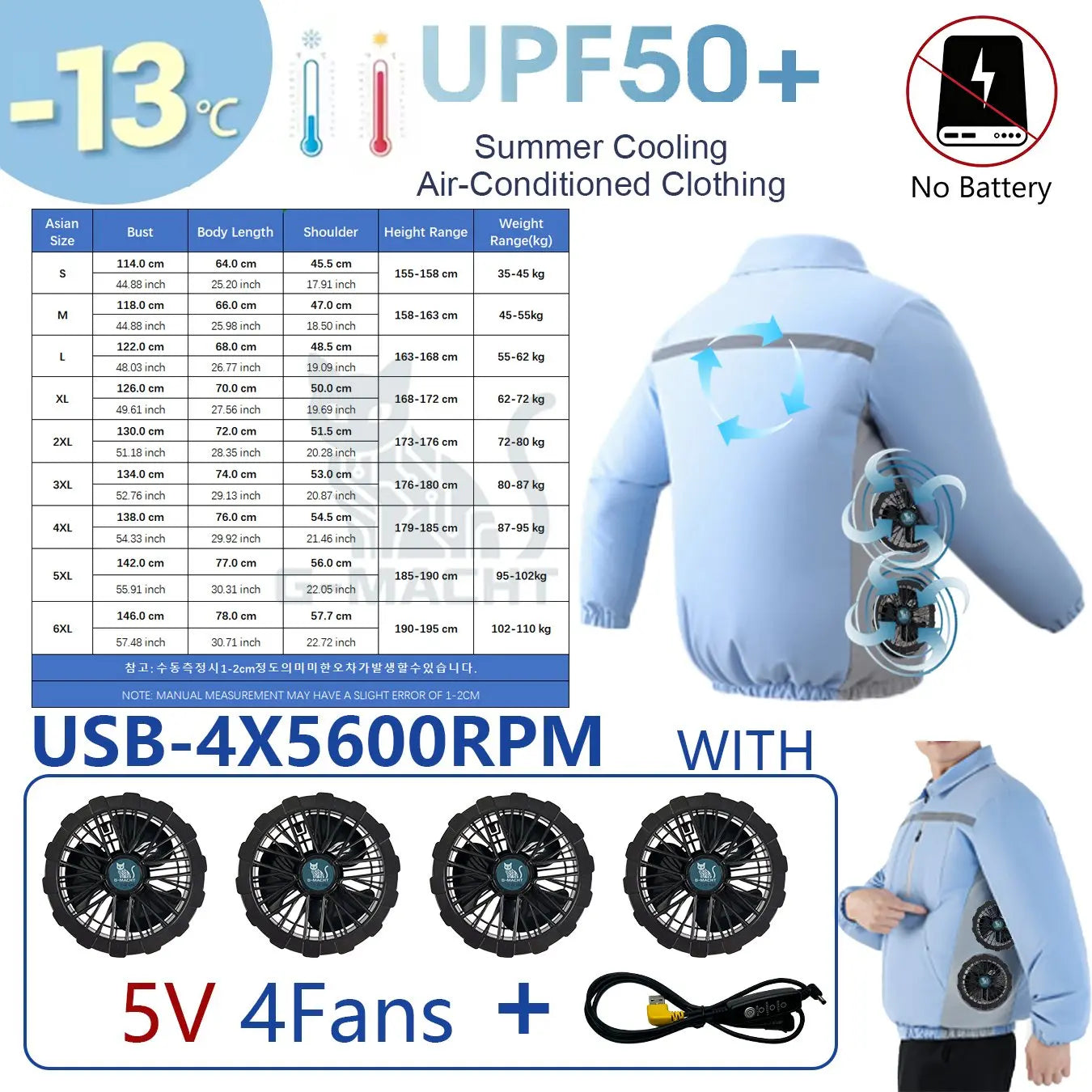 Smart Cooling Jacket for Men | Breathable Air Conditioning Apparel