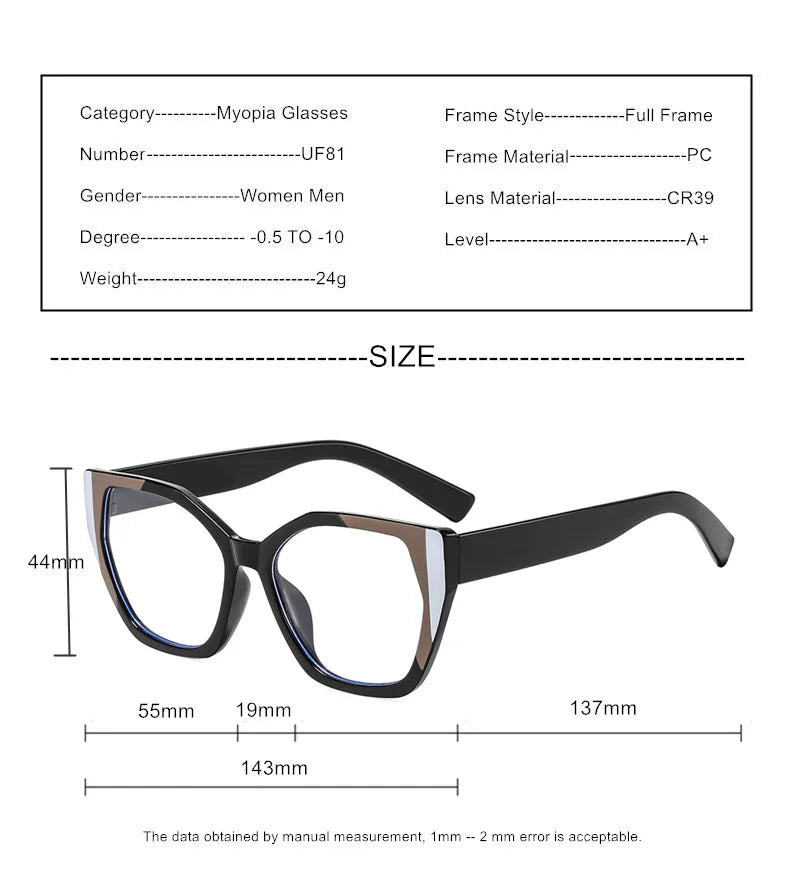 Stylish Myopia Prescription Glasses | Blue Light & Photochromic Lenses