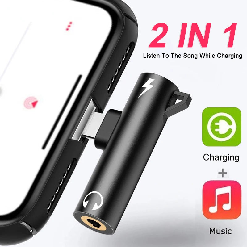 2 in 1 Audio Headphone Charging Adapter | Dual Splitter for iPhone
