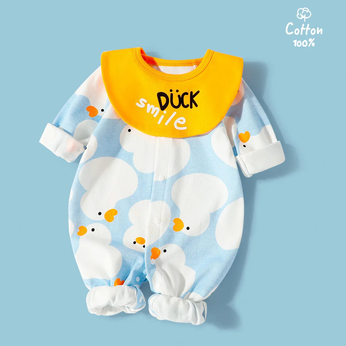 Soft Cotton Baby Bodysuits | Cute Long Sleeve Cartoon Designs