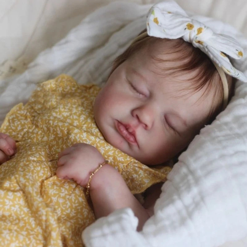 19-Inch Full Vinyl Girl Reborn Doll with Hand Rooted Hair