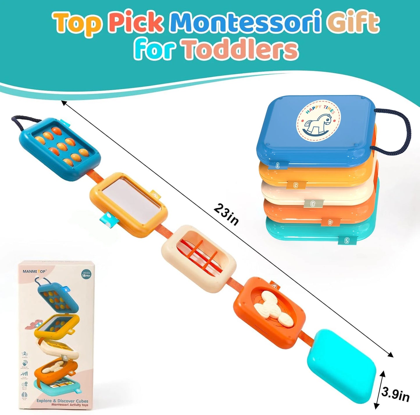 Montessori Busy Board Activity Cube | Sensory Toys for Kids 1+