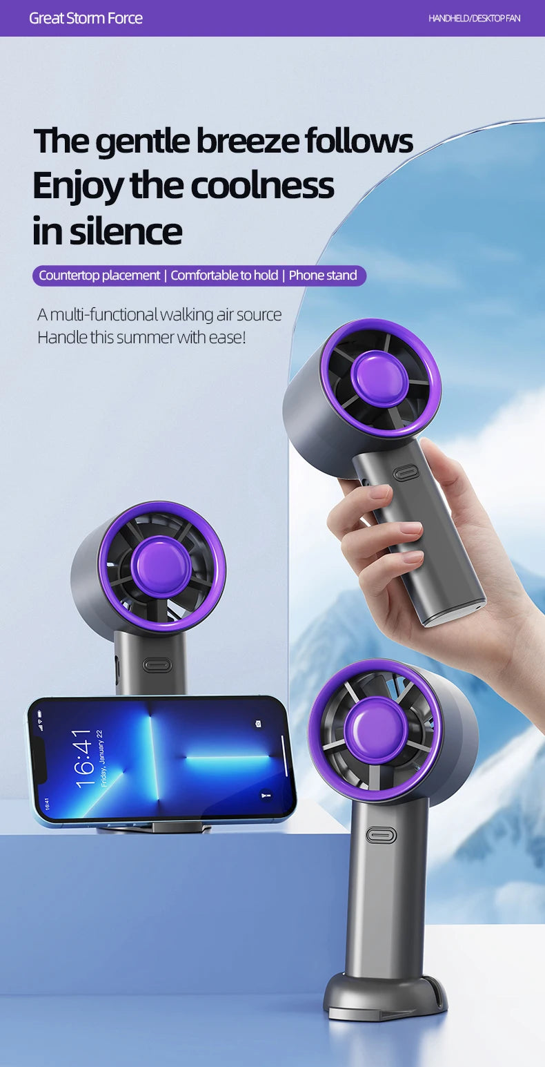 Portable Mini Handheld Fan | USB Rechargeable Mute Travel Fan