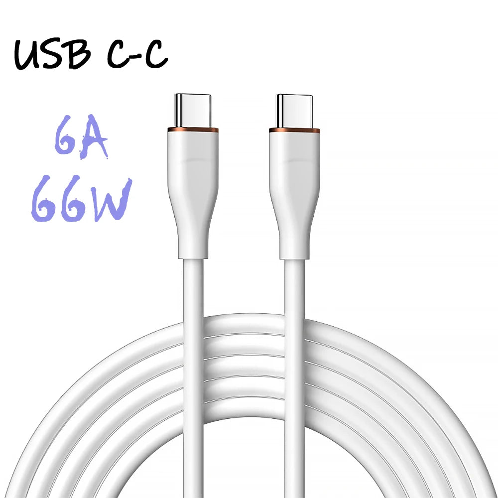 Liquid Silicon USB-C Fast Charging Cable | 66W High-Speed Charger