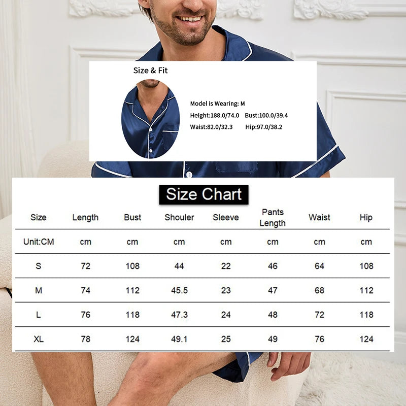 Men's Summer Pajamas Set | Comfortable Short Sleeve Sleepwear