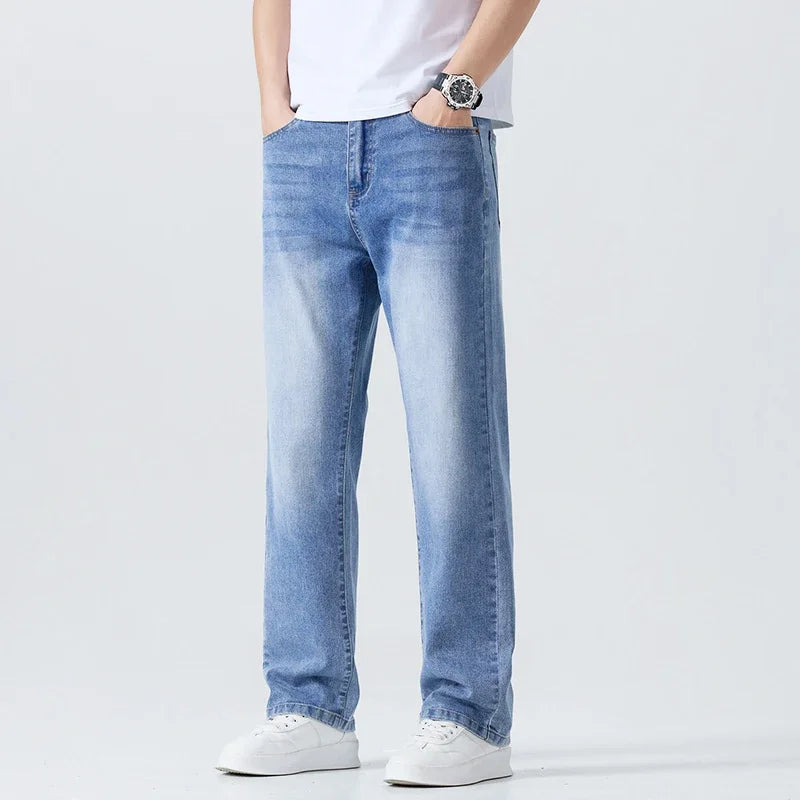 Men's Summer Thin Straight Jeans | Breathable & Comfortable Trousers