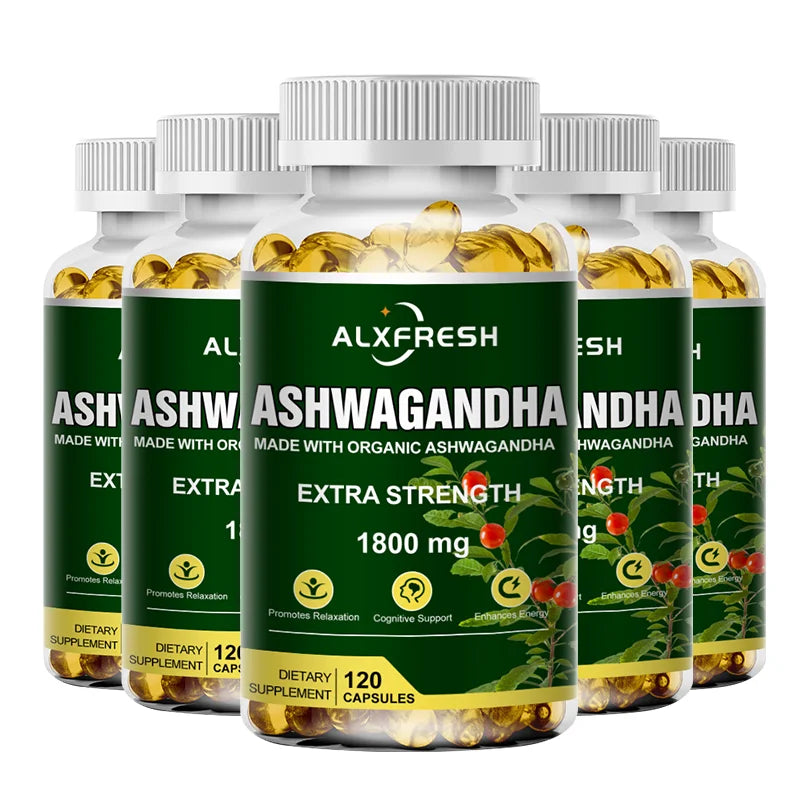Pure Organic Ashwagandha Extract Capsules | Maximum Strength 1800mg
