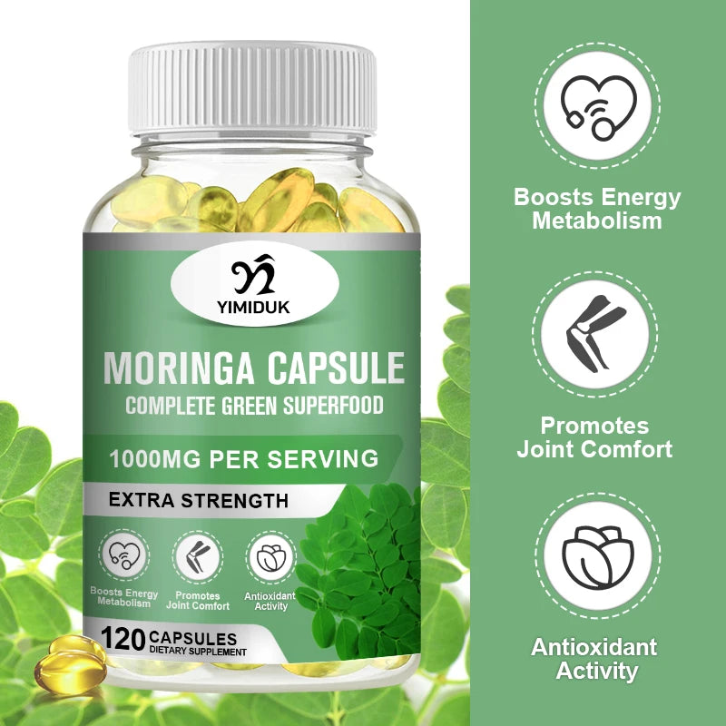 Pure Moringa Oleifera Capsules | Support Skin Glow & Energy