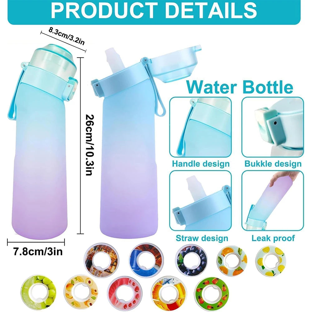 650ML BPA Free Sports Air Water Bottle | Flavor Pods Included