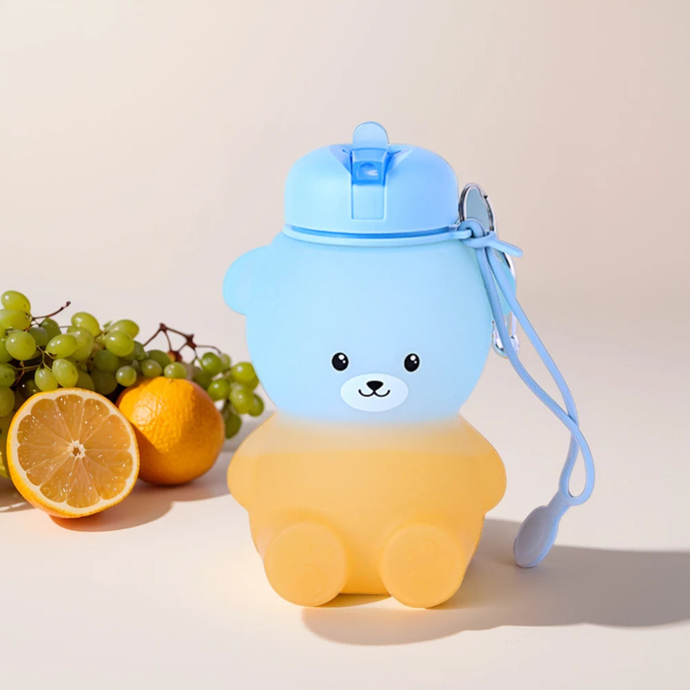 600ml Collapsible Water Bottle | Cute Bear Water Bottle for Sports