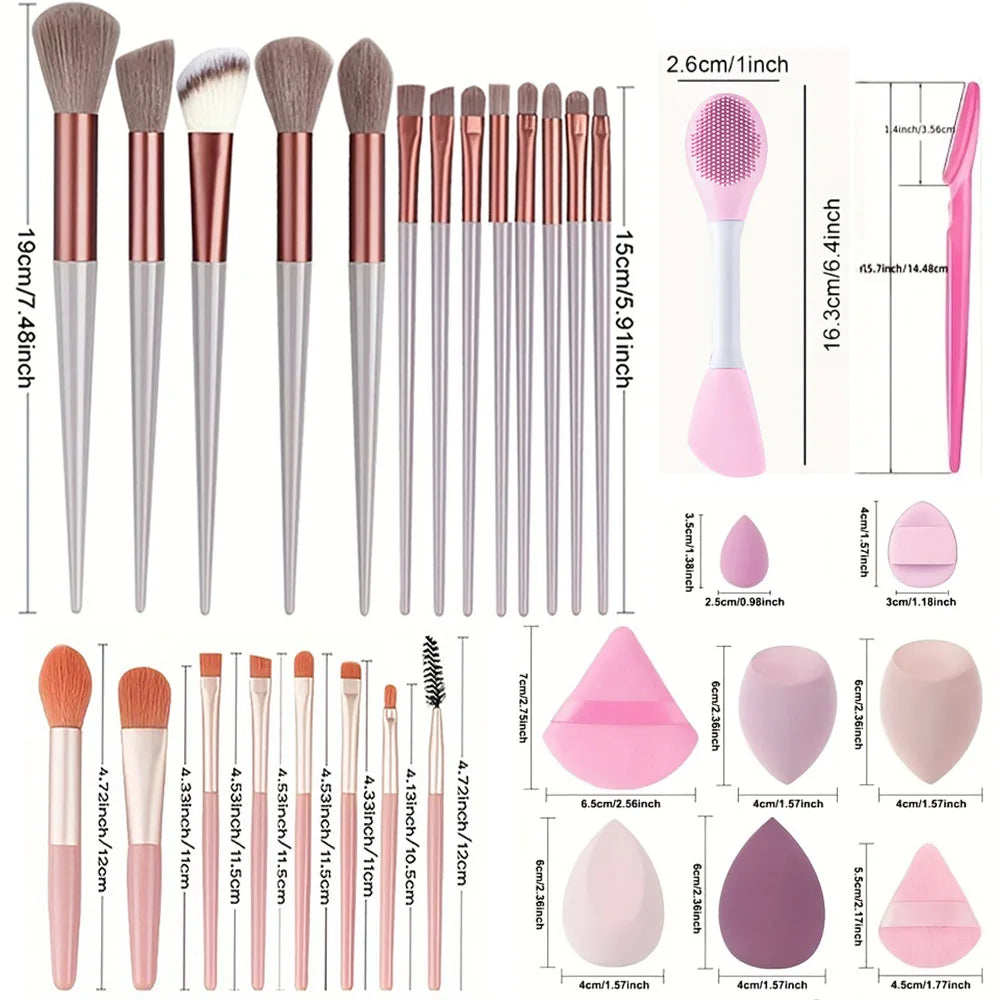 13-29 Piece Makeup Brush Set | Essential Professional Makeup Kit