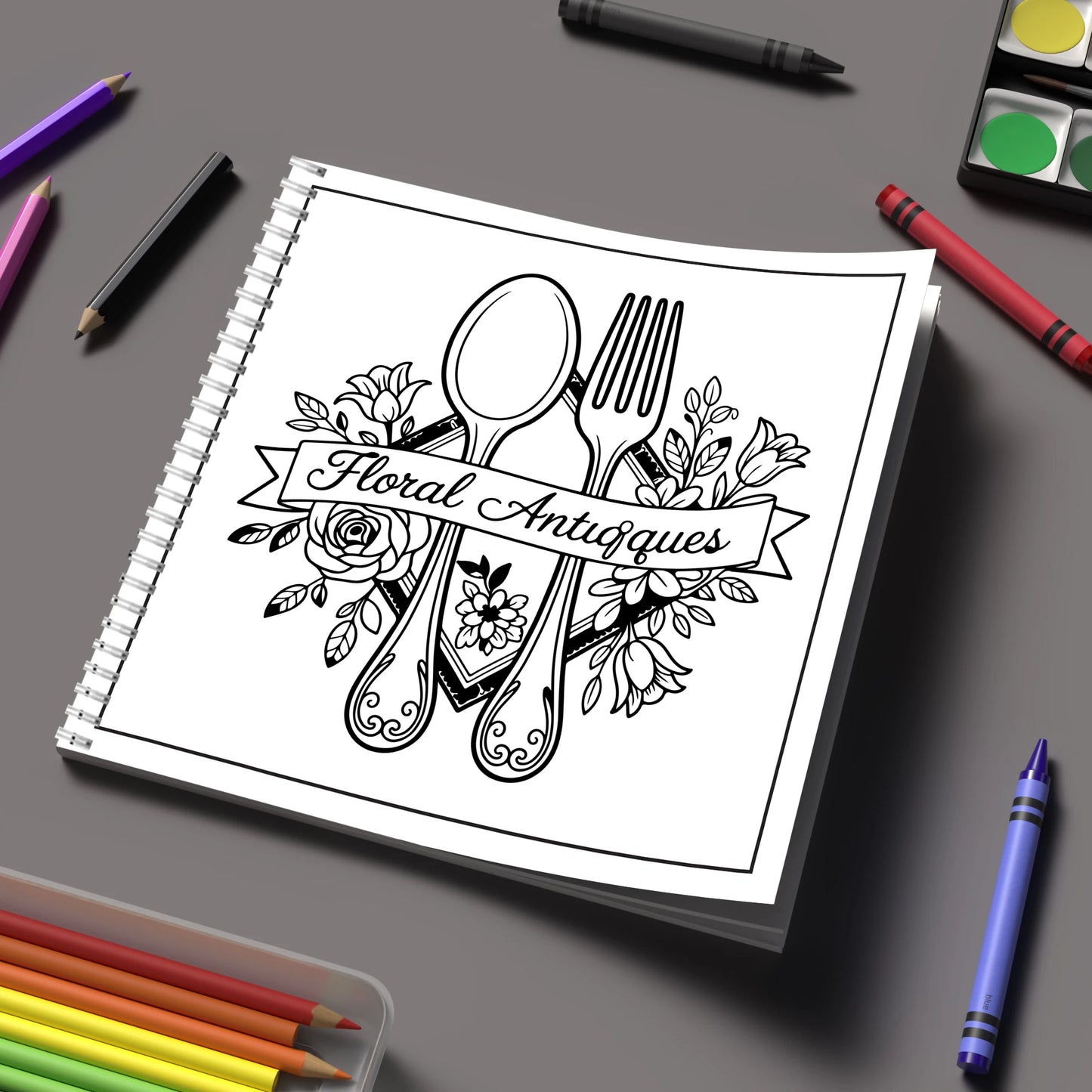 Floral Antique Coloring Book for Adults | Stress Relief & Relaxation
