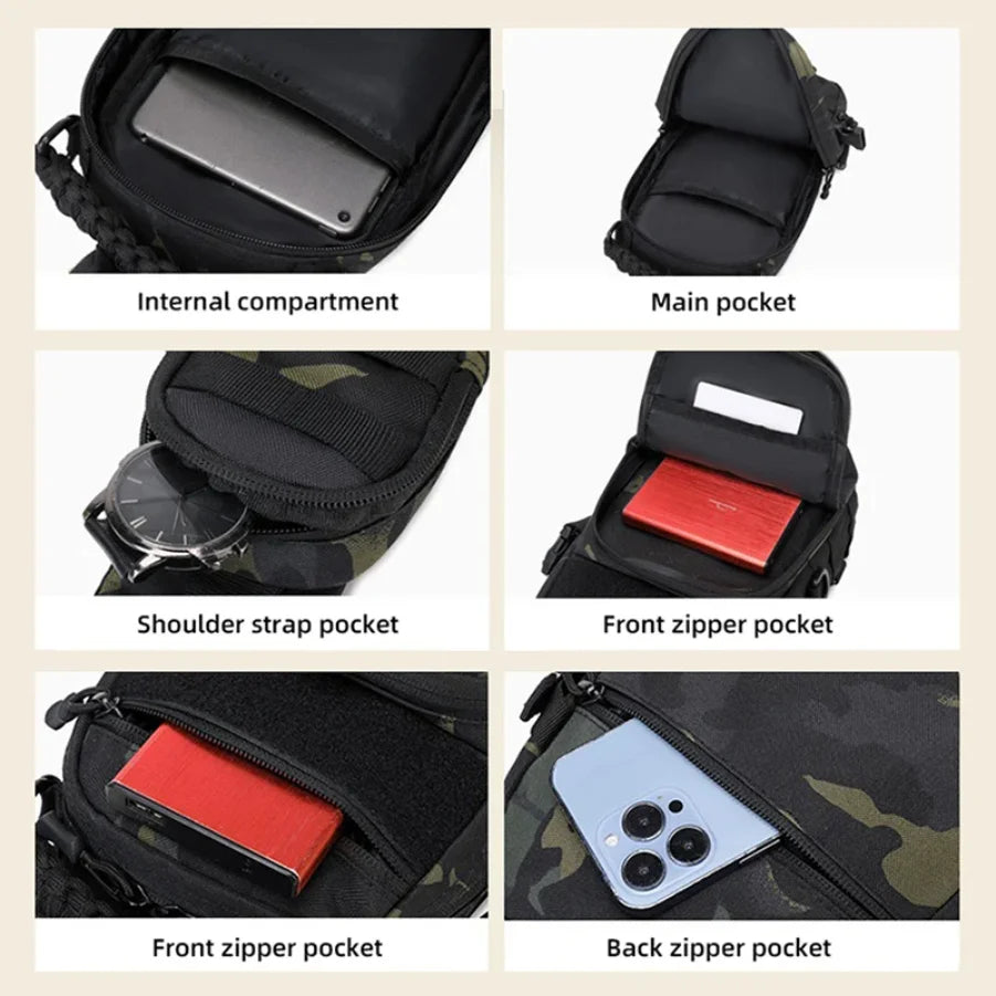 Tactical Men's Camping Chest Bag | Versatile Outdoors Sling Backpack