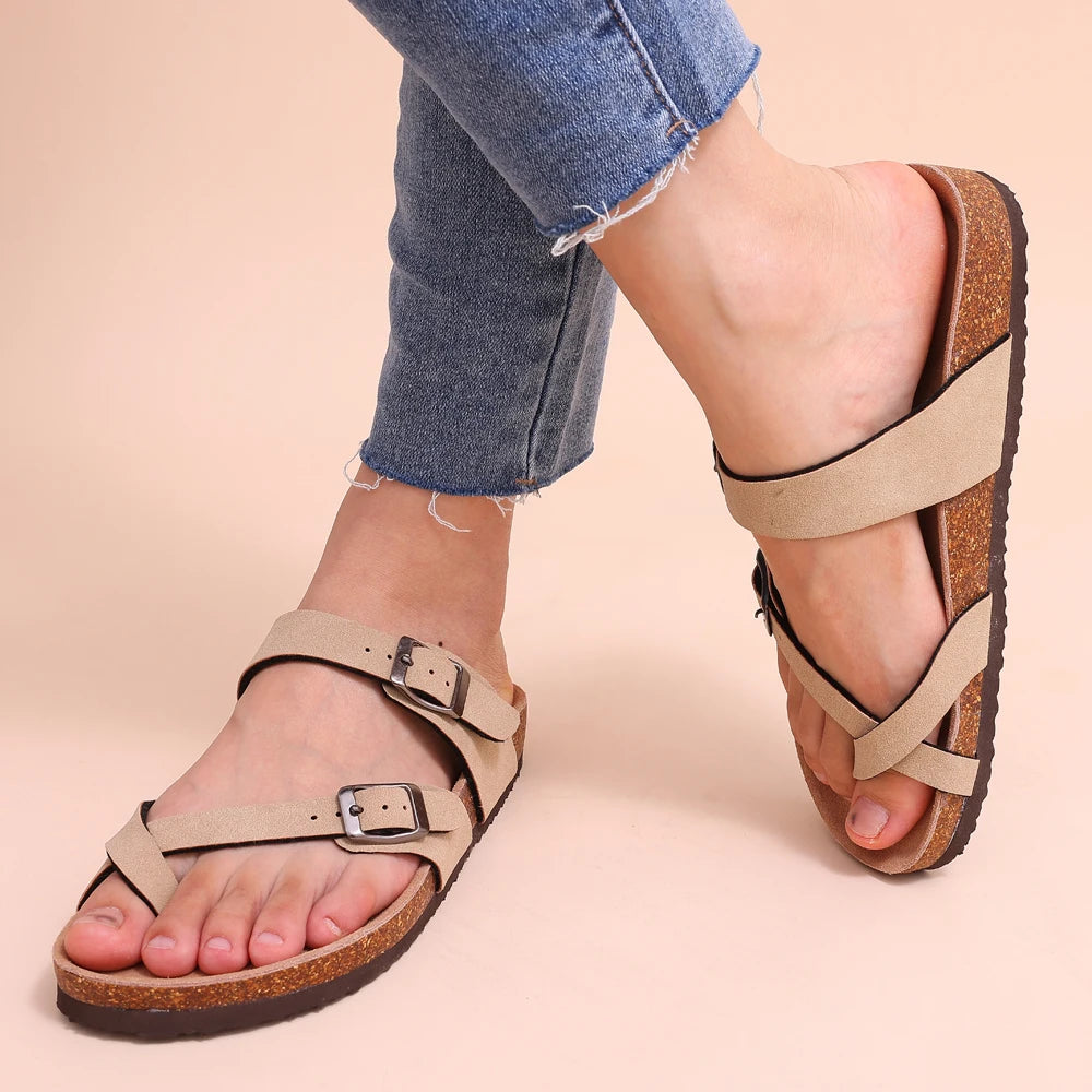 Women's Classic Cork Slippers | Comfortable Suede Clogs with Arch Support