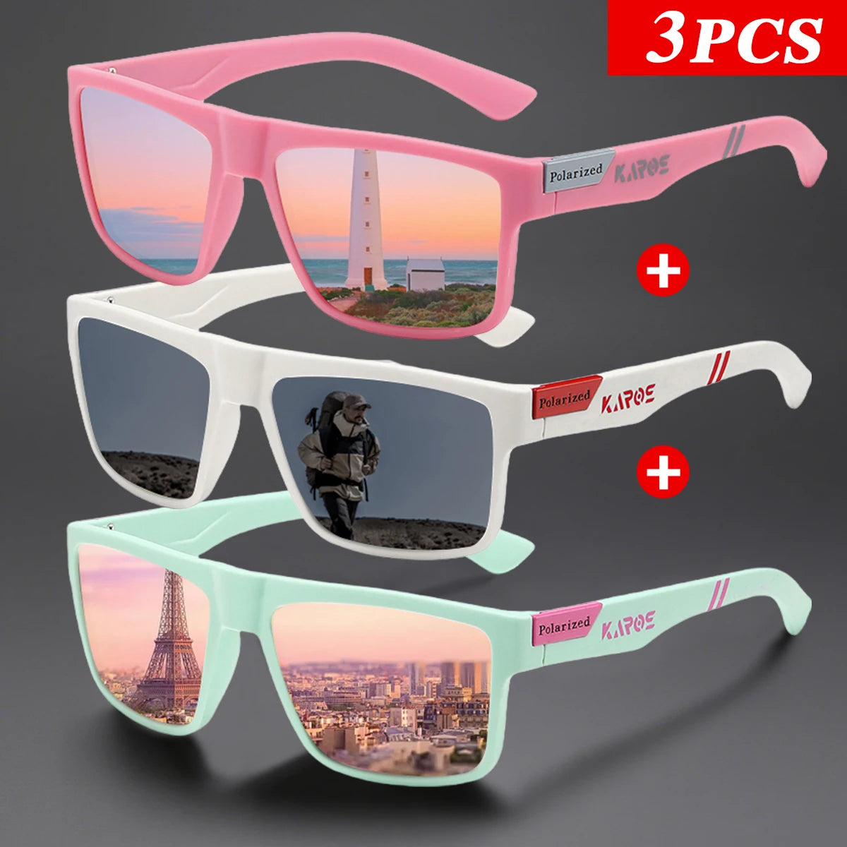 3-Piece Polarized Sport Glasses Set | UV400 Protection Eyewear