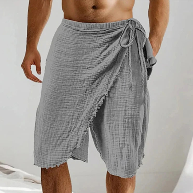 Men's Vintage Casual Drawstring Linen Shorts for Summer Comfort