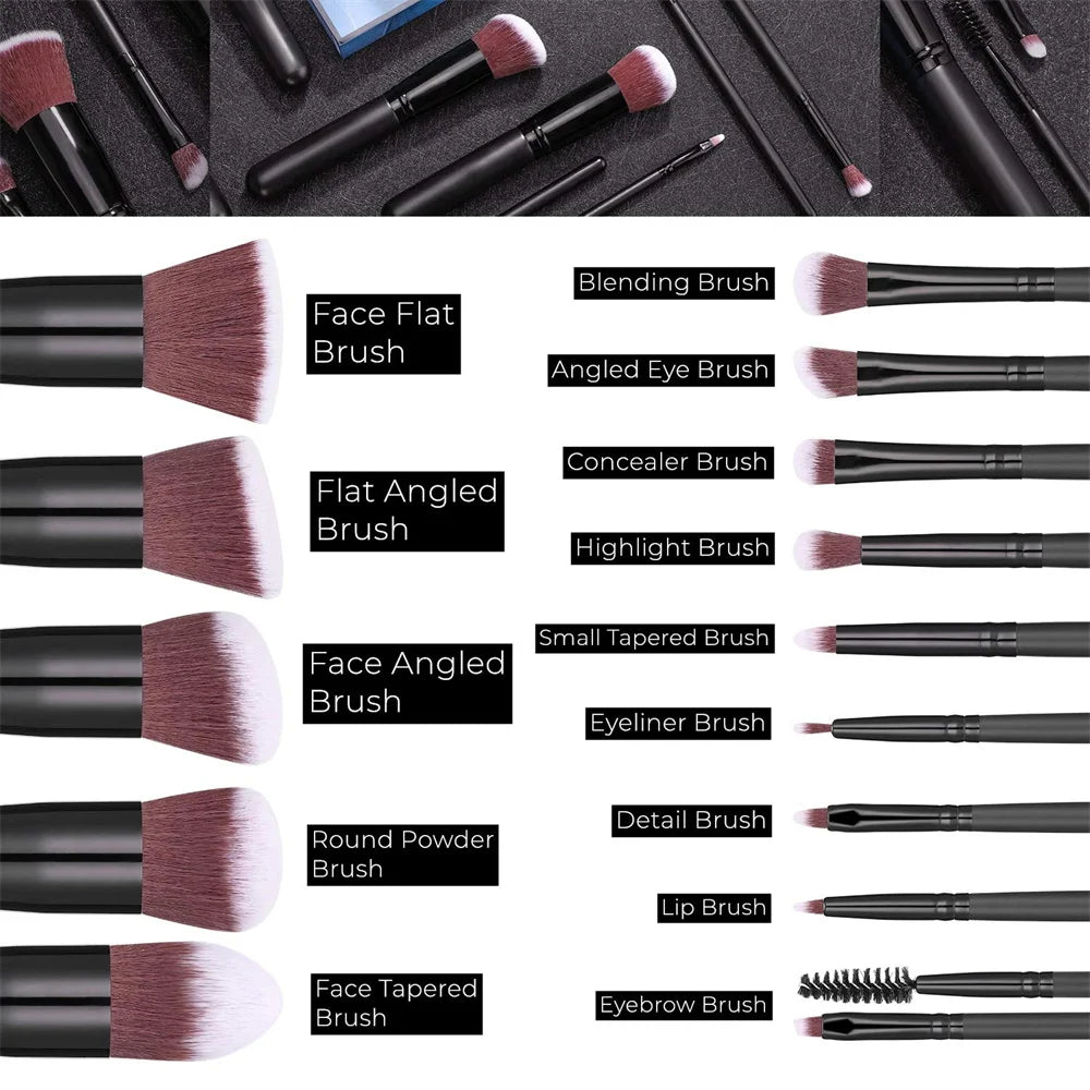 14-16 Piece Professional Makeup Brush Set | Flawless Application
