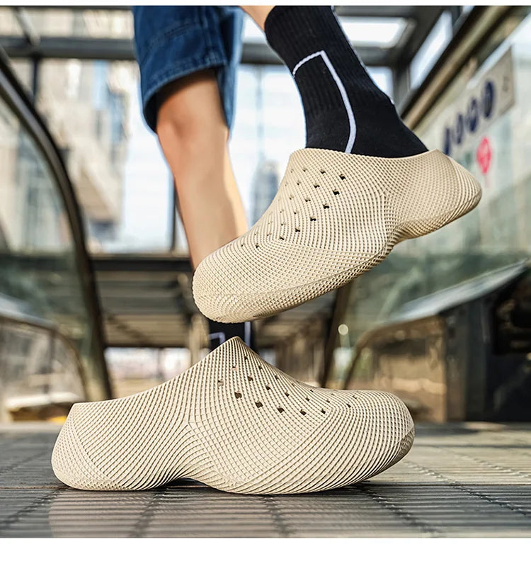Generic Closed Toe Clogs 3d Printed Thick Sole Non Slip Soft Cushion Casual Summer Outdoor Slippers For Men Women Couple