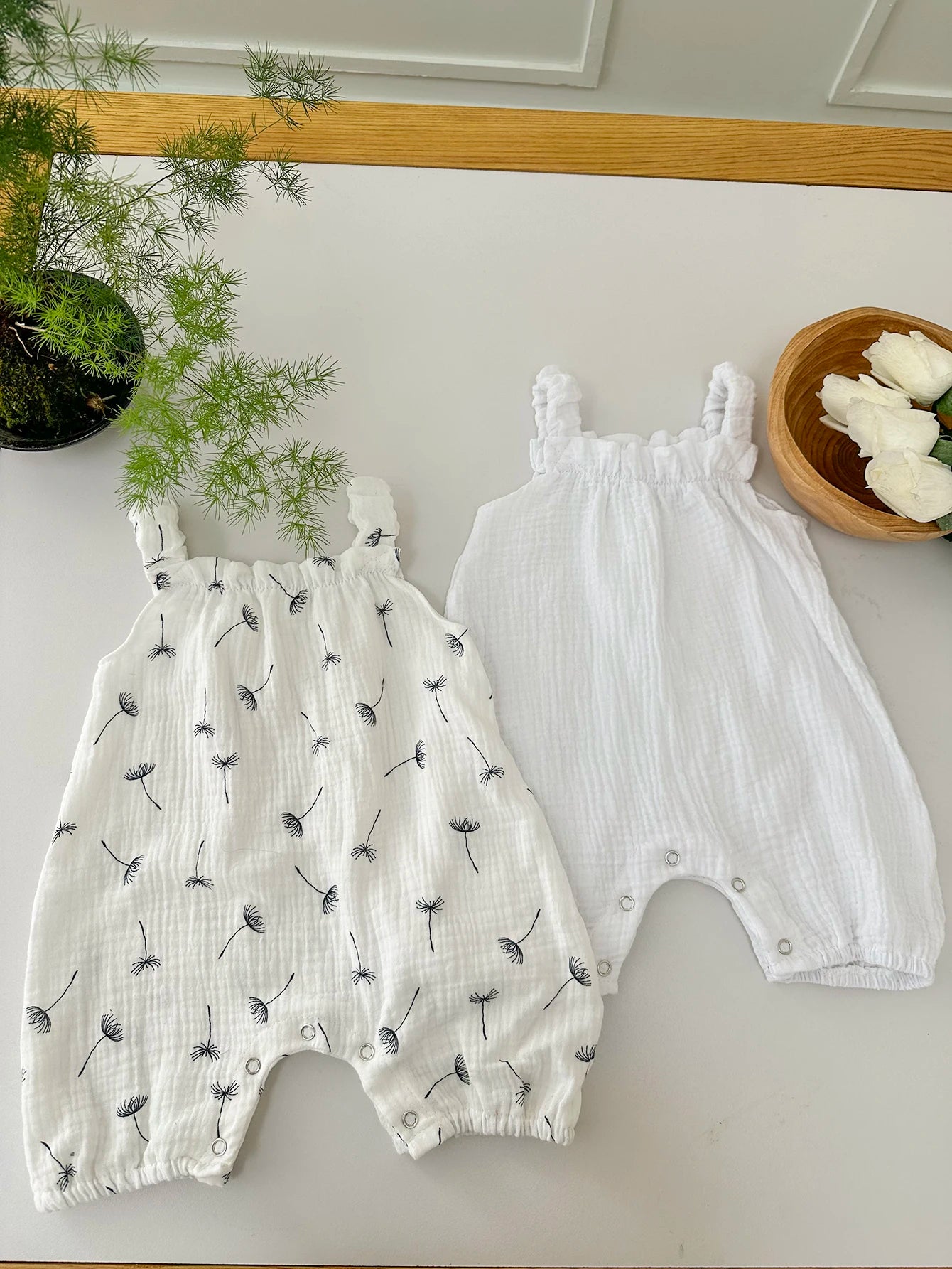 2pcs Baby Romper Suit | Colorful Rainbow Dandelion Summer Outfit