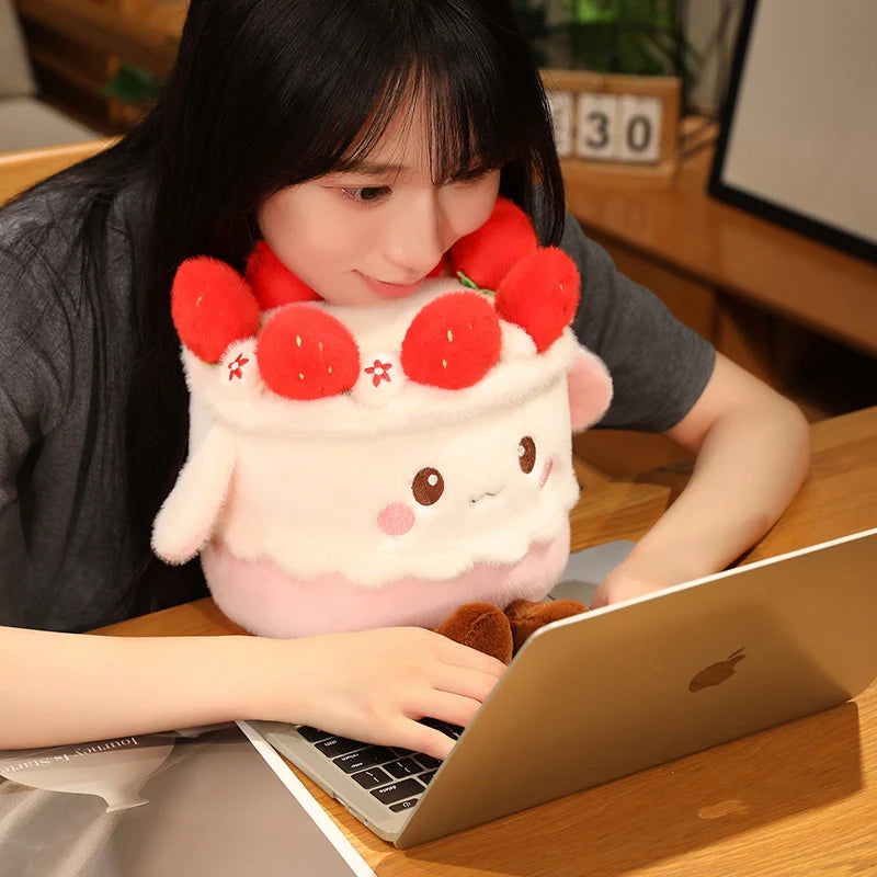 Kawaii Strawberry Food Doll Throw Pillow | Perfect Gift Idea