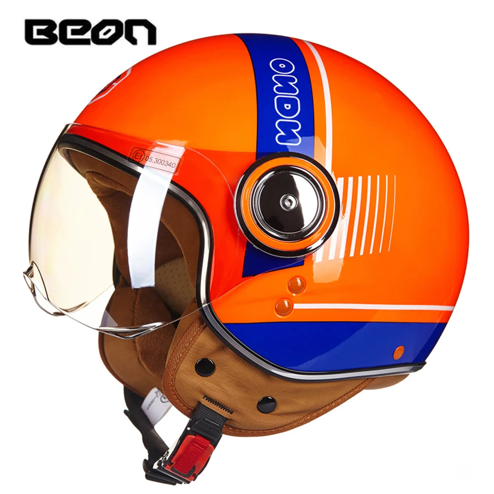 Vintage Open Face Motorcycle Helmet | Retro Style Protection Gear