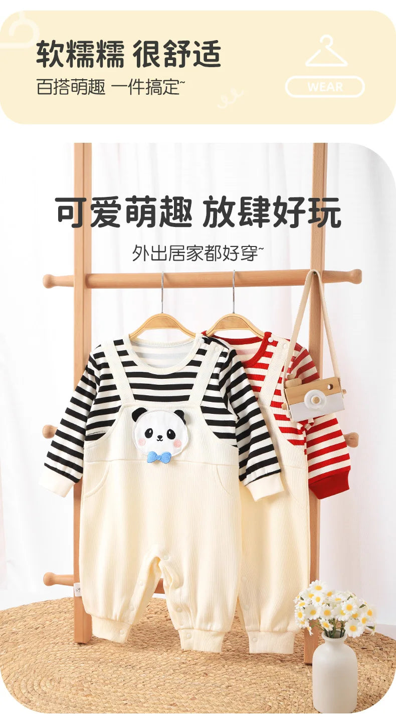 Long-Sleeve Baby Romper | Stylish Two-Piece Autumn Jumpsuit