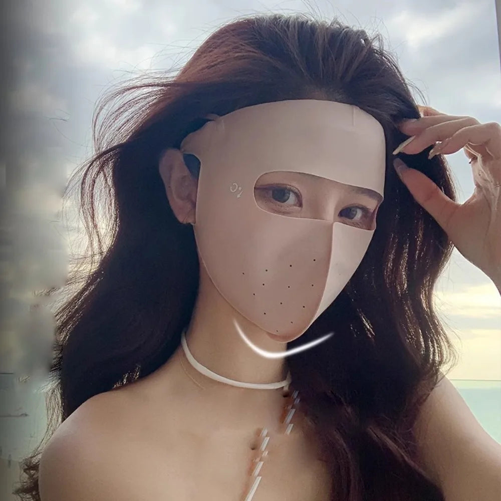 Summer Ice Silk Sunshade Mask | UV Protection Outdoor Face Cover