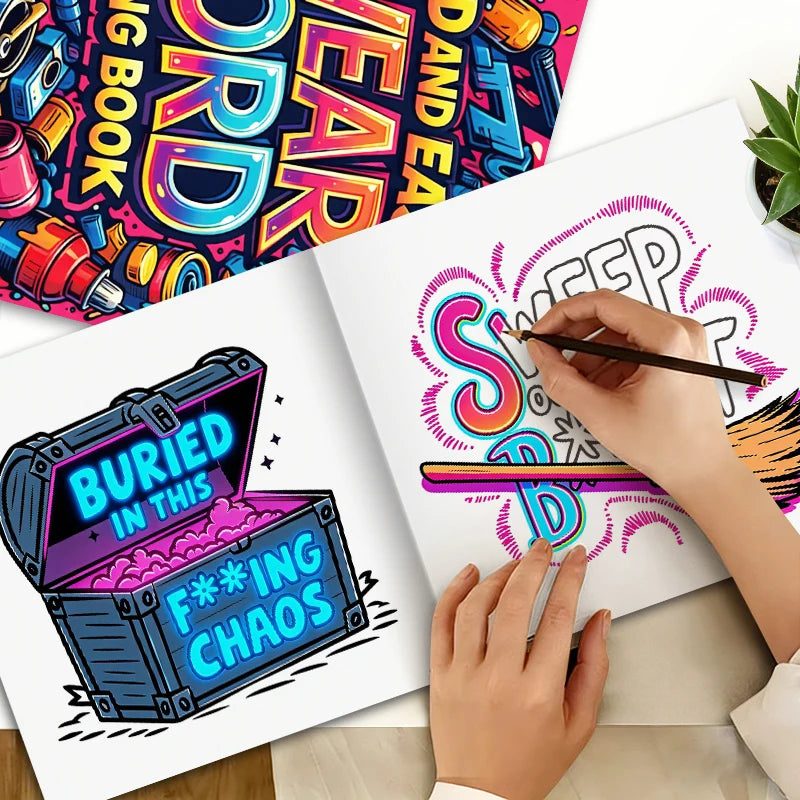 Bold Swear Word Graffiti Coloring Book for Adults | Stress Relief
