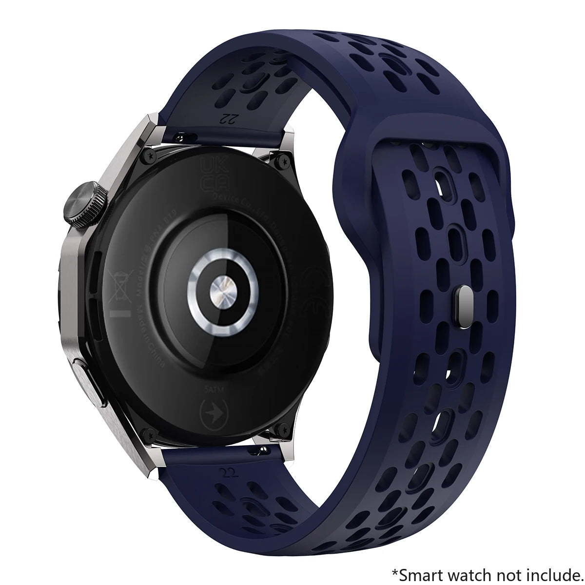 Breathable Sports Silicone Watch Strap - Replacement Bands for Smartwatches