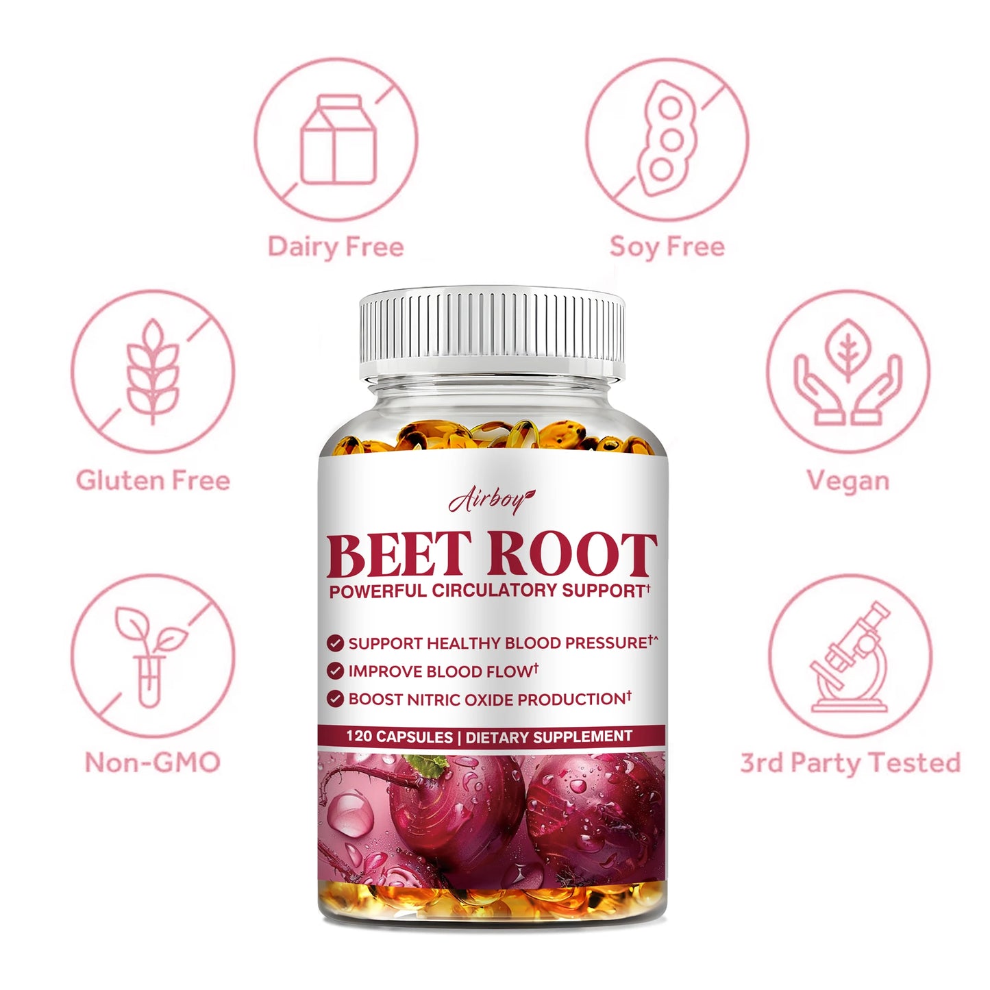 Beetroot Capsules for Heart Health & Blood Circulation Support