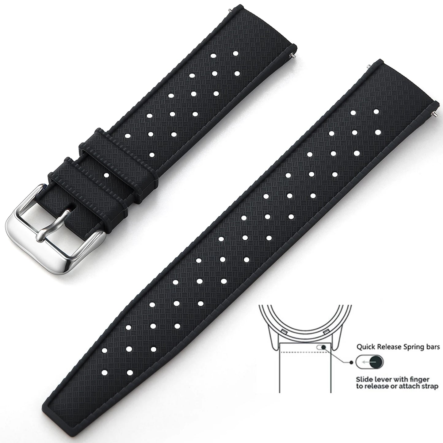 Tropical Silicone Watch Band | Quick Release Rubber Strap