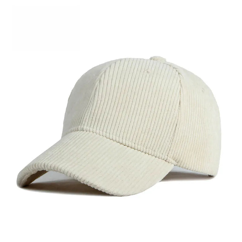 Unisex Solid Corduroy Baseball Cap | Vintage Snapback Trucker Hat