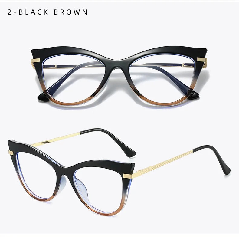 Gradient Cat-Eye Glasses | Retro Y2K Style for Fashion Enthusiasts