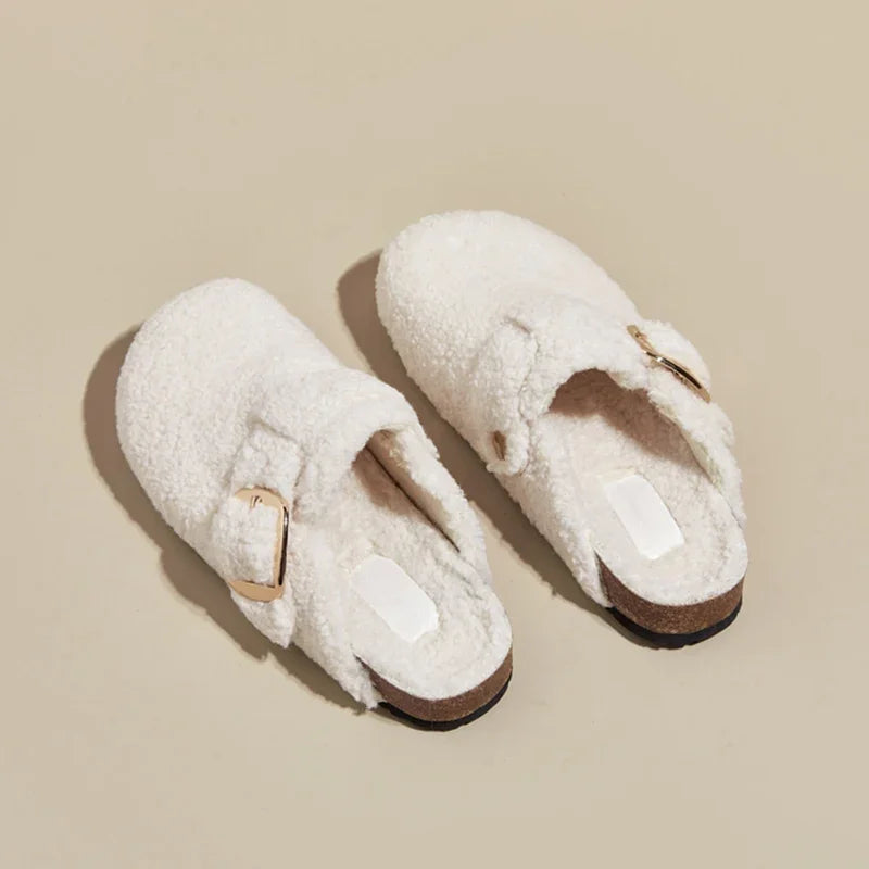 Women's Warm Faux Lamb Wool Mules Slippers for Ultimate Comfort