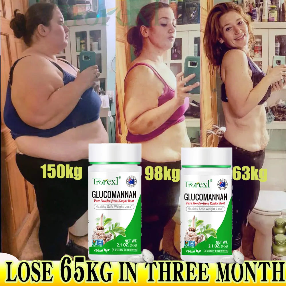 100 PCS Glucomannan Powder for Effective Weight Loss | Vegan & Gluten Free