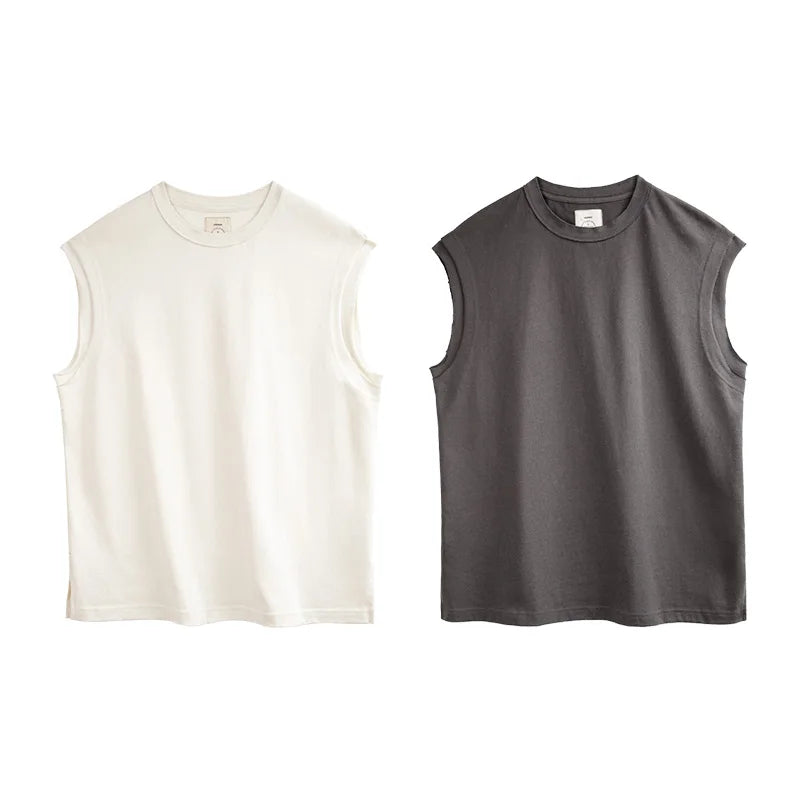 Men's Vintage Heavyweight Knitted Broad Shoulder Vest | Summer Tee