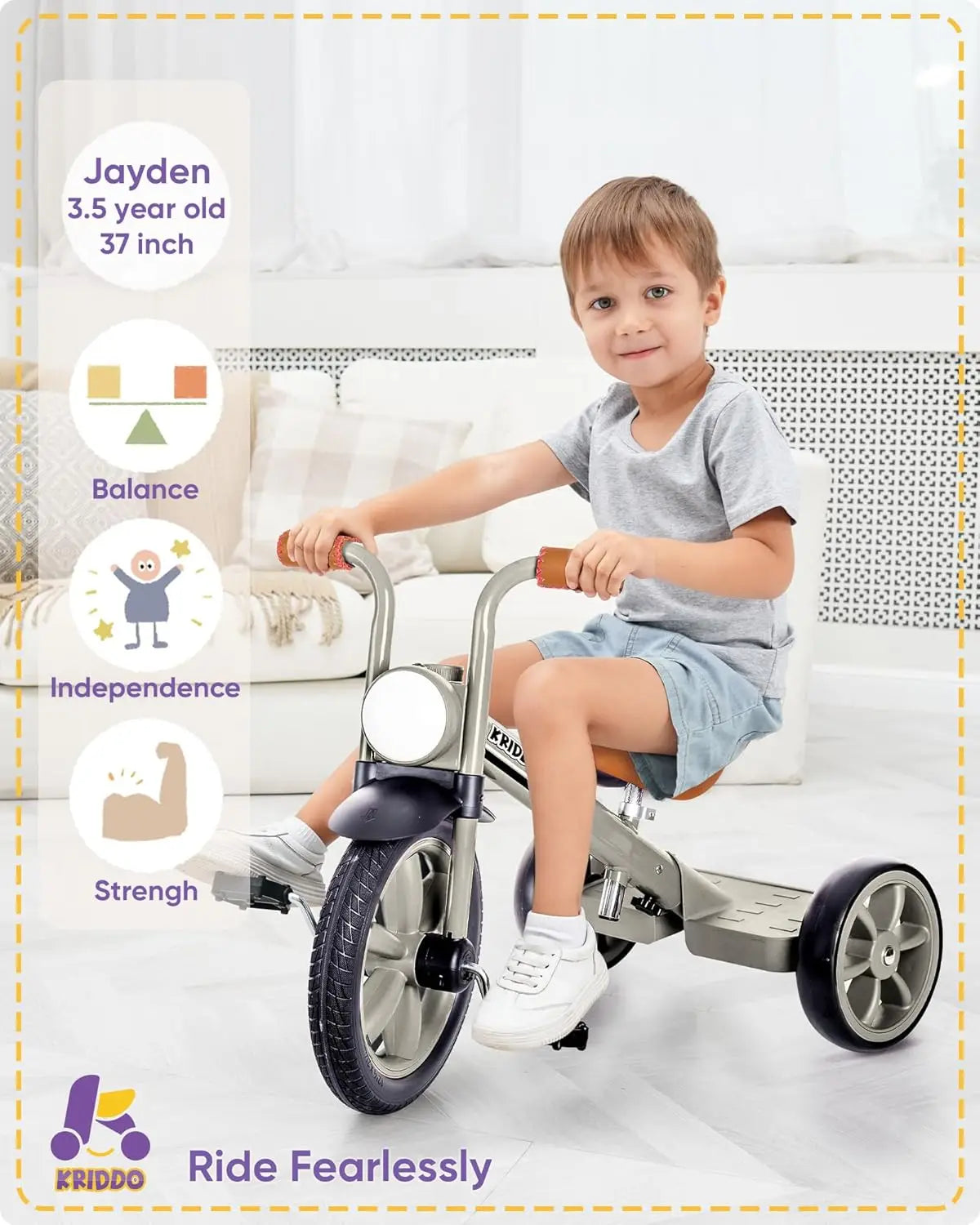 Kids Tricycles for Ages 2-5 | Safe and Fun Trike with Light