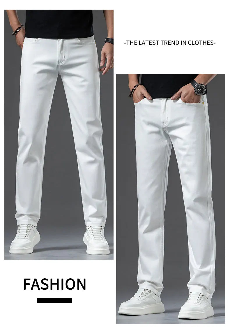 Men's Slim Casual Stretch Jeans | Smart Business Fashion Trousers
