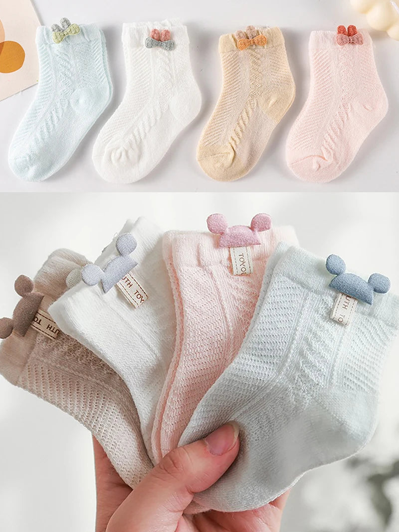 Cute Newborn Baby Summer Socks | Breathable Mid Tube Design
