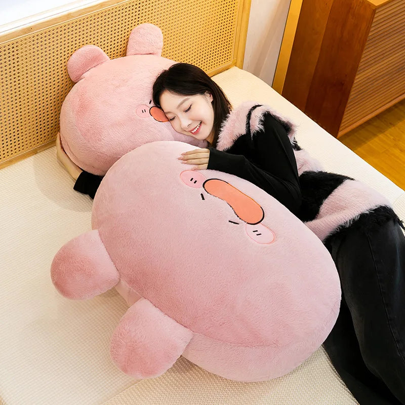 Large Pink Rabbit Plush Toy | Funny Expression Kids Stuffed Animal
