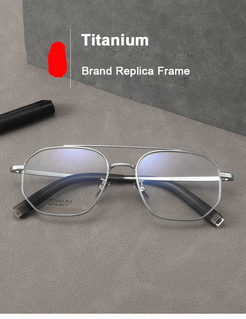 Ultralight Double Bridge Pilot Eyeglasses | Pure Titanium Frames