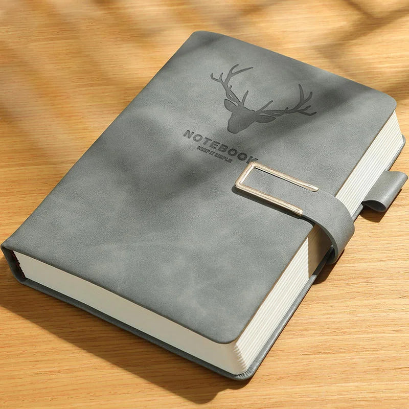 200 Pages A5 Leather Notebook | Personalized Soft Cover & Bookmark