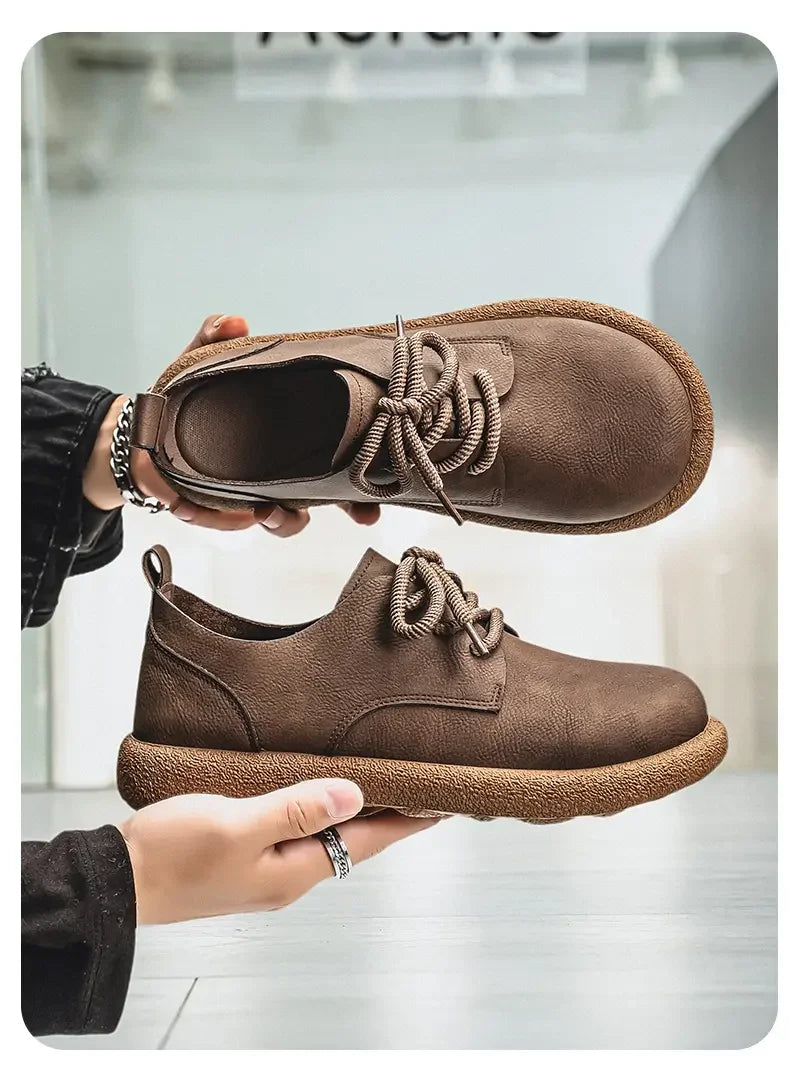 Men's Plus Size Retro PU Leather Ankle Shoes | Comfortable Casual Wear