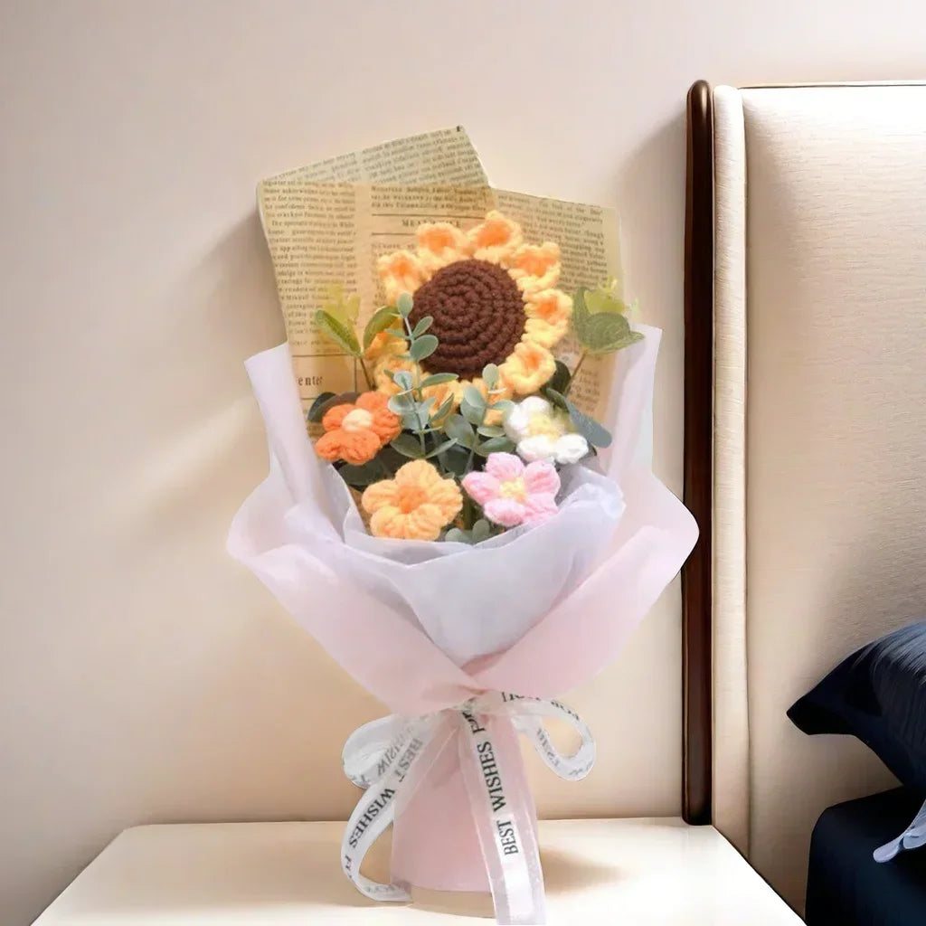 Handmade Crochet Sunflower Bouquet | Timeless Floral Gift Arrangement