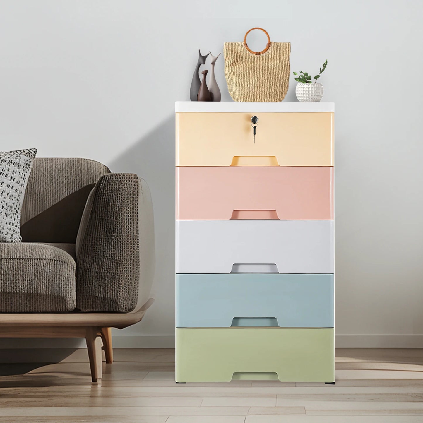 5-Drawer Plastic Storage Cabinet | Large Capacity Organization
