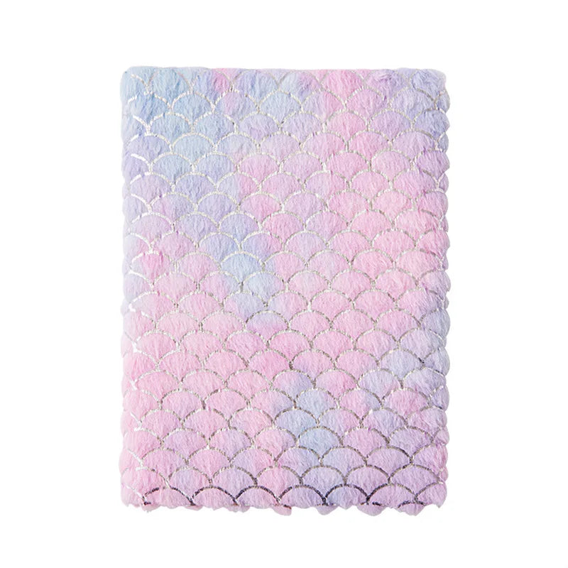 Dreamy Gradient Plush Cover Notebook | Cute Journal for Students