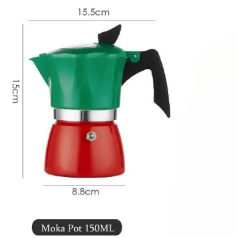 Two-Color Visual Cover Moka Pot Set | Classic Espresso Maker
